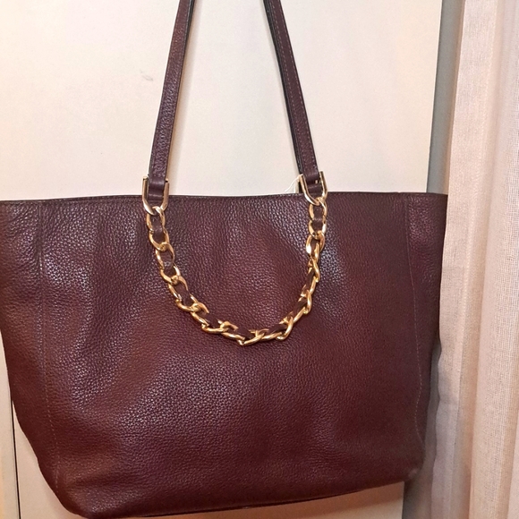 🎆SALE Michael Kors Burgundy/Merlot Pebble Leather Shoulder/Sat… - Picture 3 of 15